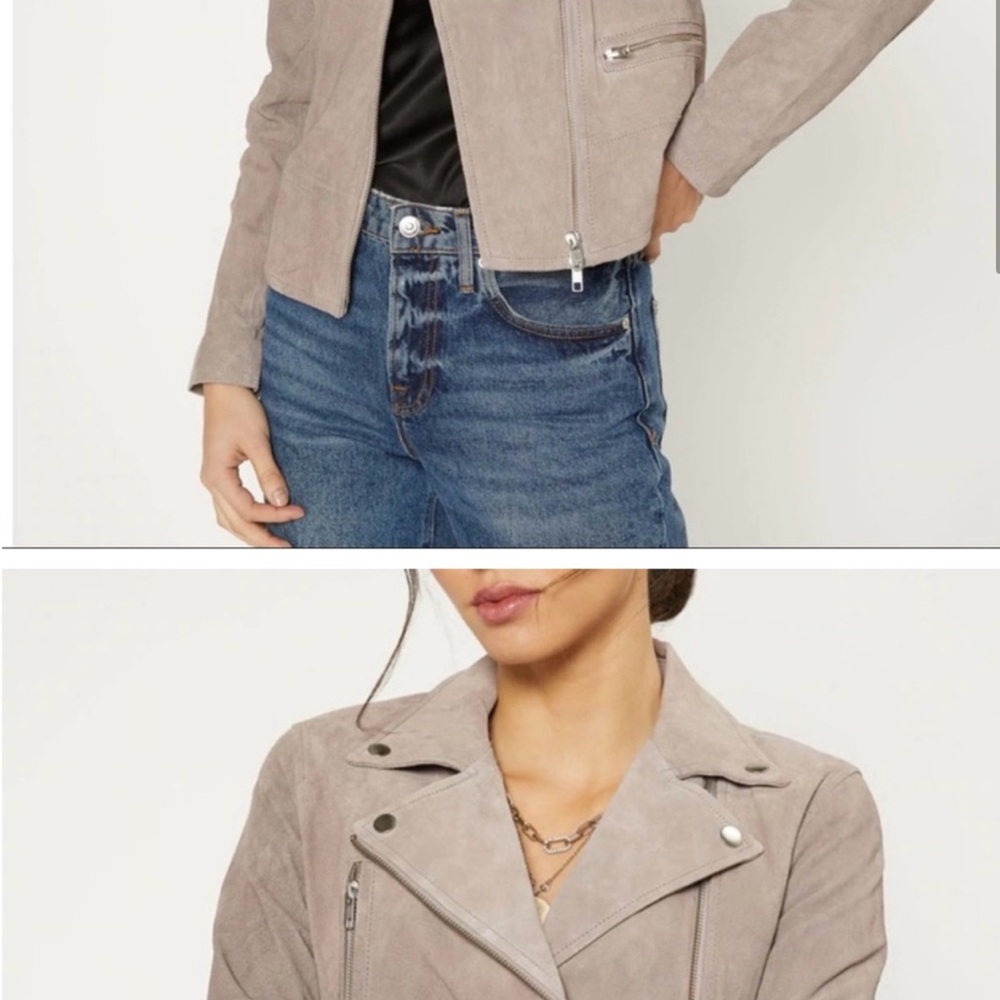 Current air suede leather moto jacket